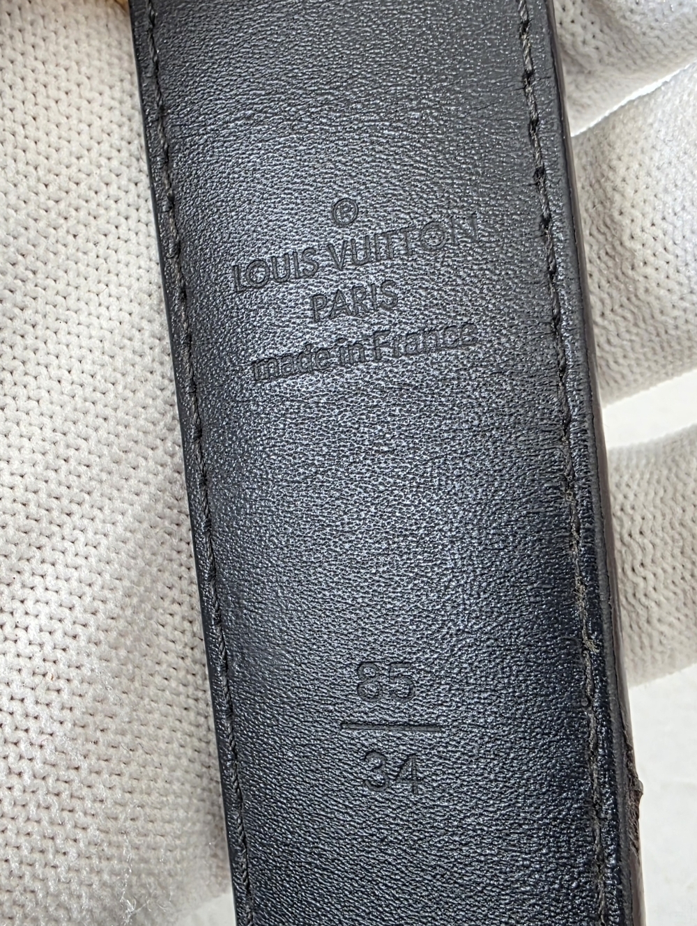 Auth Louis Vuitton Damier Ebene Leather Belt - Picture 5 of 9